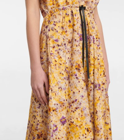 Shop Altuzarra Romy Floral Cotton Midi Dress In Jarcaranda Bundle