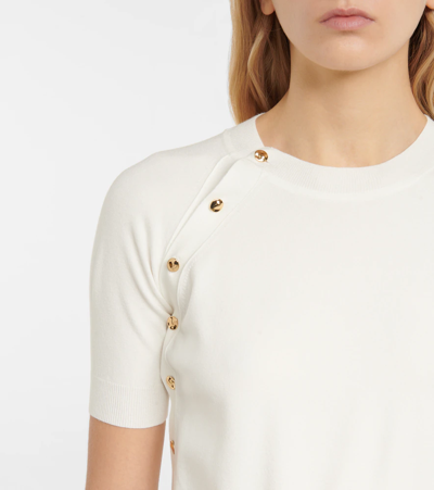 Shop Altuzarra Mini Minamoto Buttoned Crop Top In Natural White