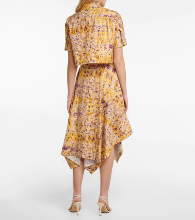 Altuzarra Ben Printed Poplin Drawstring Top In Jarcaranda Bundle