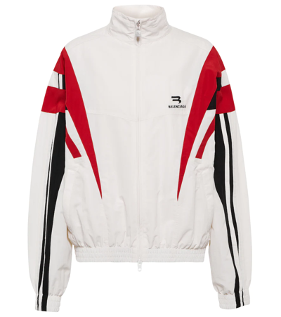 Balenciaga Logo Track Jacket White For Women - Clothingta