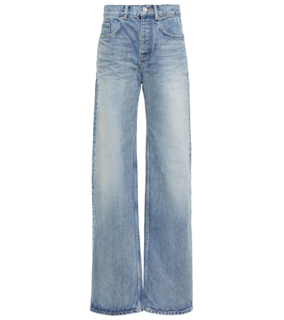 Shop Balenciaga High-rise Straight Jeans In Pale Blue