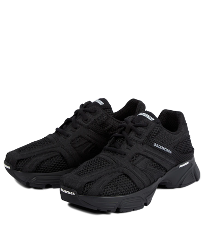 Shop Balenciaga Phantom Mesh-paneled Sneakers In Black