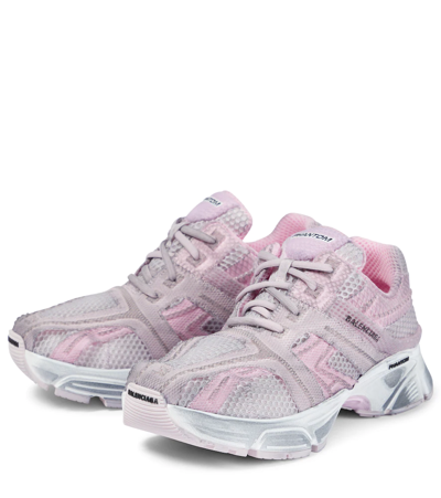 Shop Balenciaga Phantom Mesh-paneled Sneakers In Pink/white