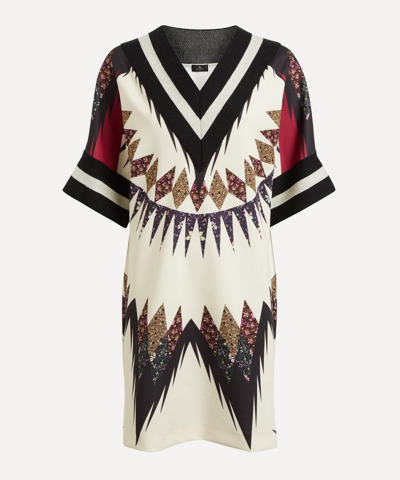 Shop Etro Patchwork Jersey Dress - Size 8 In Bianco