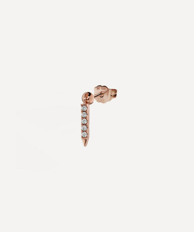 MARIA TASH MARIA TASH 18CT 7MM DIAMOND ETERNITY BAR CHARM STUD EARRING 