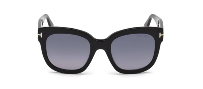 Shop Tom Ford Beatrix Ft0613 01c Butterfly Sunglasses In Grey