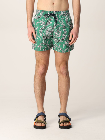 Shop Etro Paisley Patterned Swim Shorts In Green