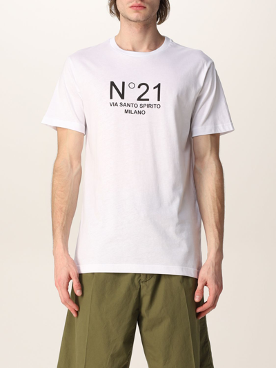 Shop N°21 N ° 21 Cotton T-shirt With Logo In White