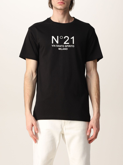 Shop N°21 N ° 21 Cotton T-shirt With Logo In Black