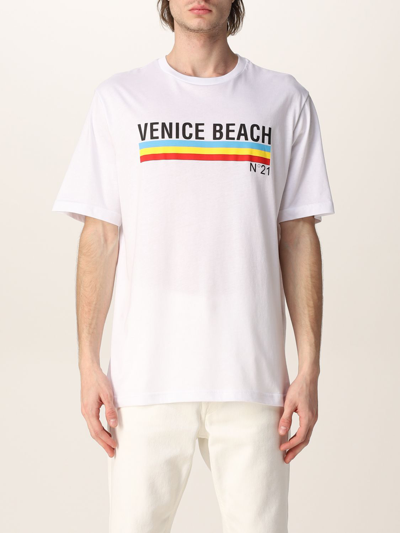 Shop N°21 N ° 21 T-shirt With Print And Logo In White