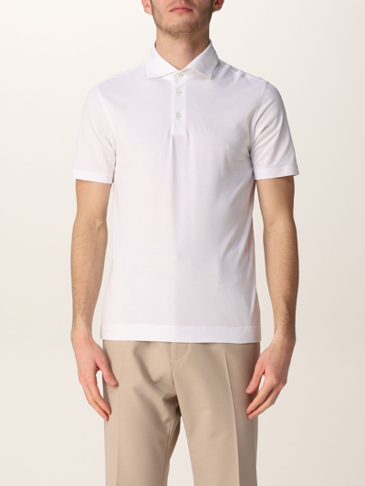 Shop Cruciani Basic Cotton Polo Shirt In White