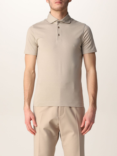 Shop Cruciani Basic Cotton Polo Shirt In Sand