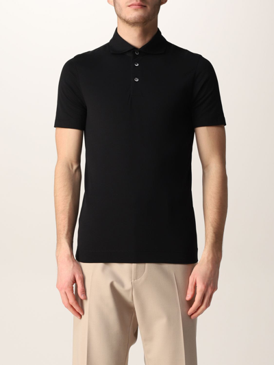 Shop Cruciani Basic Cotton Polo Shirt In Black