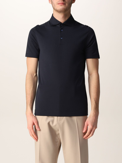Shop Cruciani Basic Cotton Polo Shirt In Blue