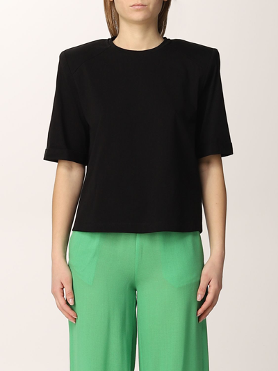 Shop Federica Tosi Cotton T-shirt In Black