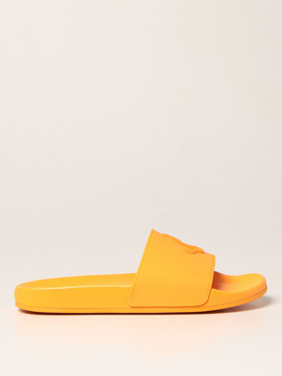 Shop Jimmy Choo Rubber Slides In Orange