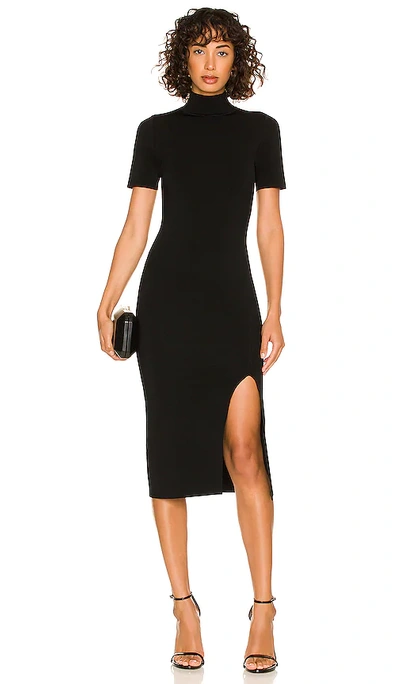 Shop Alice And Olivia Kaylen Mock Neck Dress In Black