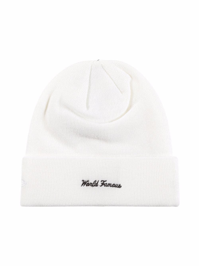 Supreme X New Era Box Logo Beanie In Weiss
