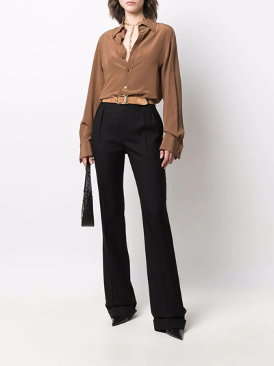 Saint Laurent Straight Leg Tailored Trousers In Schwarz