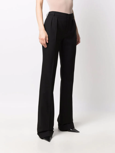 Saint Laurent Straight Leg Tailored Trousers In Schwarz