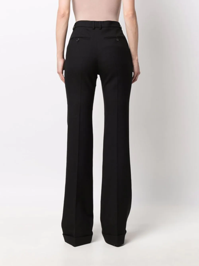 Saint Laurent Straight Leg Tailored Trousers In Schwarz