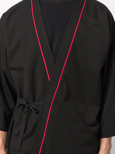 Shop Alchemy Wrap Tie-waist Jacket In Schwarz
