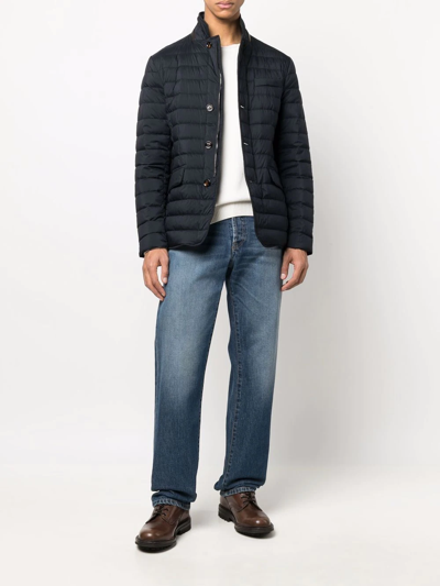 Moorer Zavyer Button-up Quilted Jacket In Blau