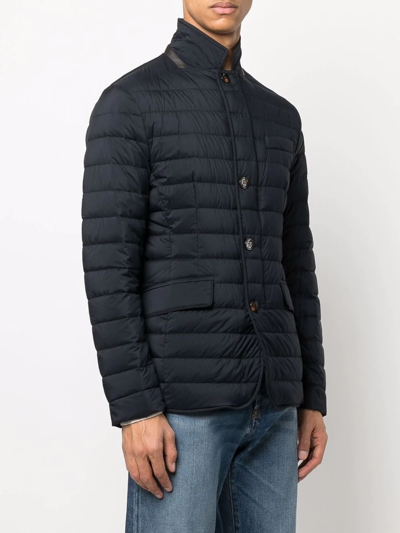 Moorer Zavyer Button-up Quilted Jacket In Blau