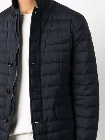 Moorer Zavyer Button-up Quilted Jacket In Blau