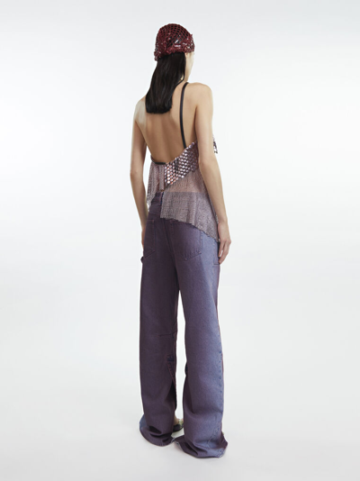 Shop Attico ''nox'' Dusty Violet Pants In Aerograph Wash Dusty Violet