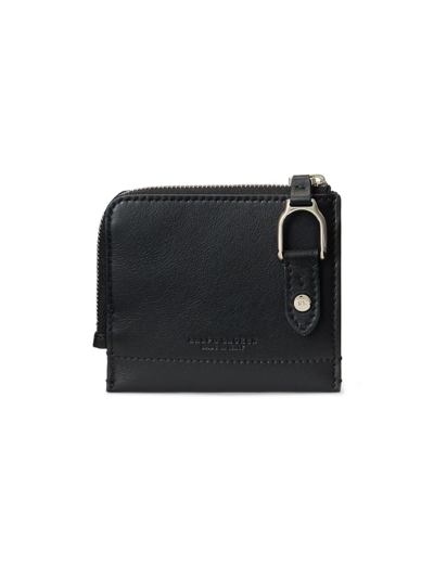 Shop Ralph Lauren Men's Leather Card Case In Black