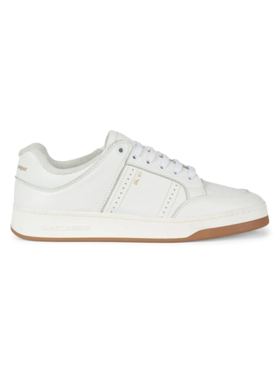 Shop Saint Laurent Sl/61 Leather Sneakers In K White K White