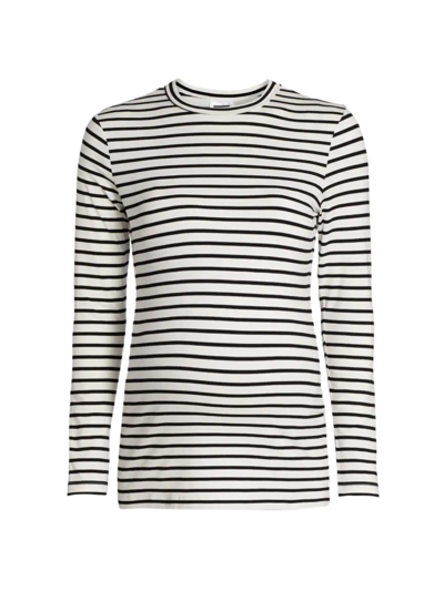 Shop Nom Maternity Women's Liv Jersey Long-sleeve Top In White Black Stripe