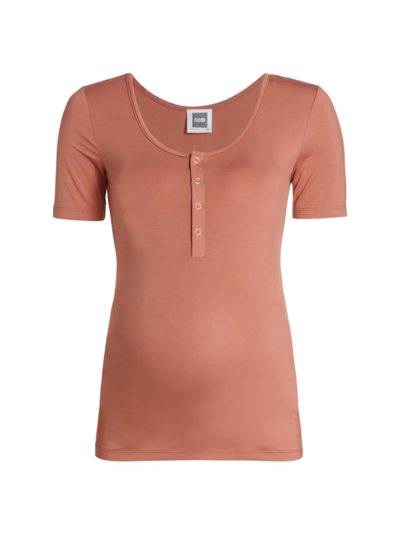 Shop Nom Maternity Women's Rhys Nursing Lounge Top In Terracotta