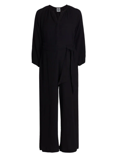 Shop Nom Maternity Women's Alma Cotton Gauze Jumpsuit In Black