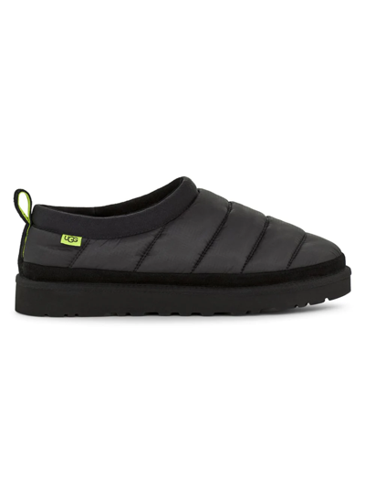 Shop Ugg Men's Tasman Puffy Quilted Slippers In Black