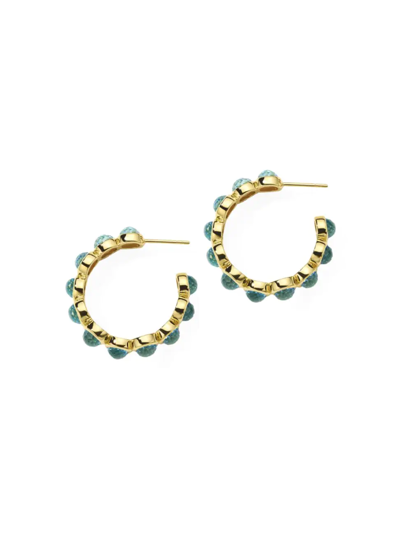 Shop Ippolita Women's Lollipop 18k Green Gold & Swiss-blue-topaz Small Hoop Earrings