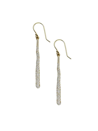 Shop Ippolita Women's Stardust 18k Green Gold & Diamond Pavé Squiggle Stick Earrings