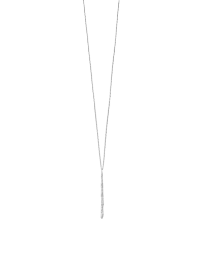 Shop Ippolita Women's Stardust Long Squiggle Stick Silver & Diamond Pavé Necklace