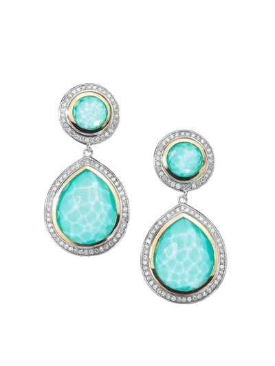 Shop Ippolita Women's 2t Rock Candy Snowman 18k Gold, Sterling Silver, Turquoise & Diamond Drop Earrings