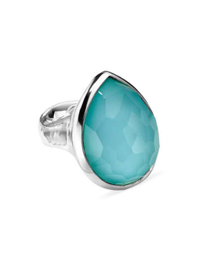 Shop Ippolita Wonderland Large Silver & Rock Crystal Teardrop Ring