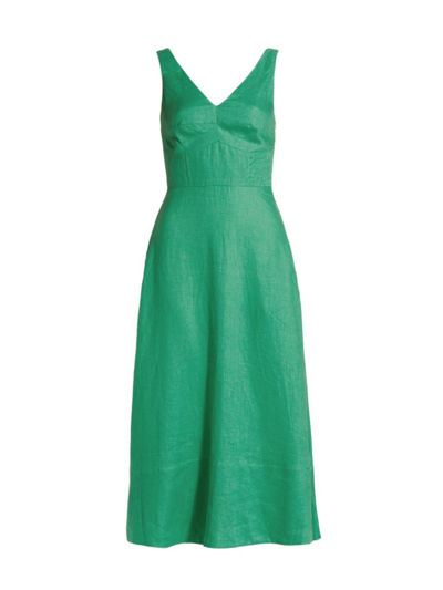Shop Saloni Women's Rachel Bow Back Midi-dress In Washed Green