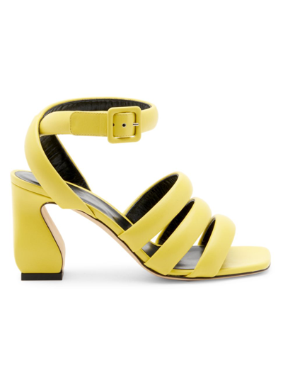 Shop Si Rossi Women's Strappy Leather Sandals In Citron