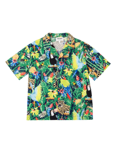 Shop Kenzo Little Boy's & Boy's Printed Shirt In Navy