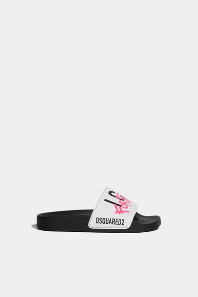 Dsquared2 Icon-print Pool Slides In White