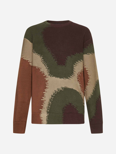 Shop Dolce & Gabbana Camouflage Intarsia Cotton Sweater