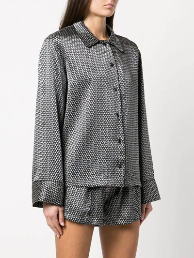 Shop Kiki De Montparnasse Moi Et Toi Pajama-style Shirt In Grey