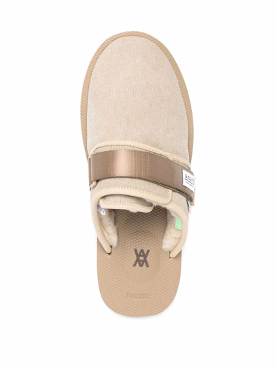 Suicoke Beige Daniel Arsham Edition Shearling Zavo-mabda Sandals In Nude