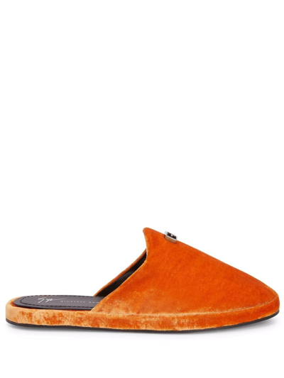 Shop Giuseppe Zanotti Jungle Fever Slippers In Orange