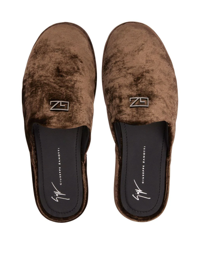 Shop Giuseppe Zanotti Jungle Fever Brown Slippers